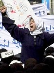Almotamar Net - Tens of thousands of women took to the streets in Sanaa yesterday to protest against cartoons of Prophet Muhammad (peace be upon him) published in Denmark and Norway.

Protesters, mostly school and university students, gathered at the main parade square in Sanaa and marched to headquarters of the European Commission and the United Nations in the Siteen suburb.
