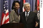 Almotamar Net - U.S. Secretary of State Condoleezza Rice told  Palestinian Authority President Mahmoud Abbas the Bush administration will accelerate efforts for Palestinian statehood under the international Roadmap to peace with Israel.  Mr. Abbas, who met with Rice Sunday in Ramallah, said he was not interested in temporary statehood within interim borders.  VOAs David Gollust reports from Jerusalem.