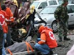 Almotamar Net - Bomb blasts hit a pair of commuter buses in a co-ordinated attack that killed three people near Beirut today, on the eve of a massive rally marking the 2005 assassination of Lebanon�s former prime minister.