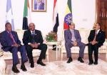 Almotamar Net - The leaders of Sanaa Gathering, President Ali Abdullah Saleh of Yemen, President Umar Hassan Ahmad al-Bashir of Sudan, Prime Minister Meles Zenawi of Ethiopia and President Abdullahi Yusuf Ahmed of Somalia have Monday held a closed-door meeting in the Ethiopian capital Addis Ababa