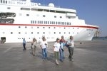 Almotamar Net - Deutschland Ship has Wednesday anchored at Al-Hudeida port coming from the Egyptian port of Safaja and carrying 430 tourists from various European nationalities came to visit the Yemeni tourist and historical sites.