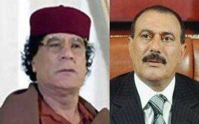 Almotamar Net - President Ali Abdullah Saleh attended on Tuesday along with his Libyan counterpart Muammar al-Qaddafi the grand celebration held in the Libyan capital, Tripoli, on the occasion of the 40th anniversary of Al-Fatih Revolution Day.