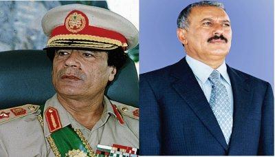 Almotamar Net - President Ali Abdullah Saleh made on Saturday a phone call with Libyan President Muammar al-Gaddafi.Saleh and al-Gaddafi reviewed the results of the Arab extraordinary and 2nd Arab-African summits held in Sirte city of Libya.