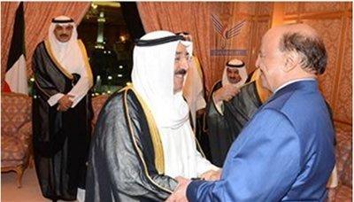 Almotamar Net - Sanaa. In his Gulf tour including UAE, Kuwait, Oman, President Abdu Rabbo Mansour Hadi arrived Monday in Kuwait ,where he received by the Emir of Kuwait h Sheikh  Sabah Al-Ahmad Al-Jaber Al-Sabah and  senior Kuwaits officials