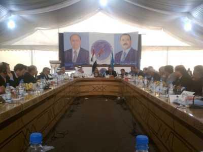 Almotamar Net - Sanaa � General Committee of General  Peoples Congress (GPC)  held meeting  , here ,on Sunday   shared with officials of National Democratic Alliance Parties ( NDAP)  and attended by  ambassador s of ten  countries sponsors of GCC initiative of the peaceful transition of power in Yemen .
The meeting discussed the latest developments  and preparations to held the National Dialogue Conference ( NDC) renewing the GPCs  and NDAPs attitude to support President Hadis decisions to succeed the second phase of GCC initiative and the implementation of Security Council Resolutions no (2014 ) and (2051).

At the meeting , GPC and NDAP considered the Security Councils meeting  which held in Sanaa  recently,  is a new prove of  to of United Nation Security Councils serious  inclination to achieve  the real  security , settlement  and the prosperity for Yemeni People in the framework  of  new democratic state .

On the other hand , GPC & NADP  keenly criticized the acts of members in Joint Meeting Parties (JMP )that intended  to create new obstacles in the way of NDC considering the JMP or any other side has no right to talk about GPCs leadership  and impose themselves in other political  partys internal affairs,  since the GPC  has its own systematic rules governed the way  of  electing  the GPCs leadership democratically http://www.facebook.com/almotamar.english.1.

