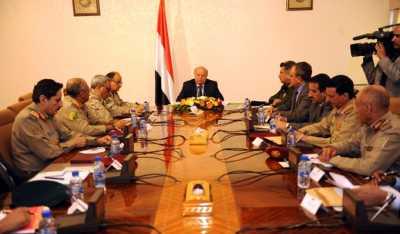 Almotamar Net - President Abdu Rabbu Mansour Hadi said that Yemen is in an open war with Al-Qaeda, asserting that Yemens security forces would maintain security operations until militancy in the country was stamped out. 

Speaking at a meeting held on Thursday with top officials of the Supreme Security Committee, Yemens military and security campaign against al-Qaeda would soon be expanded to include the Marib and Al-Baydha provinces besides the current campaign in Abyan and Shabwa provinces