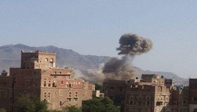 Almotamar Net - Saudi aggression warplanes waged on Thursday a series of air raids on several parts of Sanaa province, a security official said. 

The hostile warplanes targeted al-Qatab, al-Majaweha and al-Manar in Nehm district with 15 air raids, using cluster bombs, leaving huge damage to citizens farms, the official said.

The official added that the Saudi aggression warplanes waged an air raid on Dabwah area in Sanhan district, causing great damage to citizens houses. 
