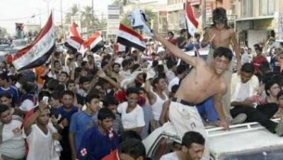 المؤتمر نت - احتفالات جماهيرية في بغداد بتاهل المنتخب