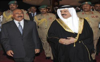 Almotamar Net - President Ali Abdullah Saleh arrived Tuesday in the Bahraini capital, Manama, in a state visit to hold talks with the King of Bahrain Hamad Bin Isa Al Khalifa. 