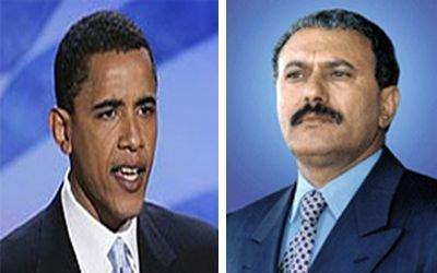 Almotamar Net - President Ali Abdullah Saleh of Yemen has on Thursday received a phone call from his US counterpart Barack Obama in which they discussed bilateral relations and ways of enhancing and developing them.