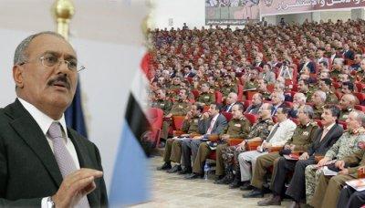 Almotamar Net - President Ali Abdullah Saleh chaired on Tuesday a meeting of the armed forces leaders.At the meeting, President Saleh pointed that the nation has been in a crisis for more than two years, which led to the tension in the Yemeni street because of a foreign agenda and reached the military institution.