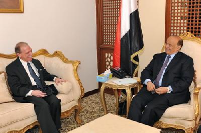 Almotamar Net - Vice President Abdo Rabbo Mansour Hadi met here on Wednesday with USA ambassador to Yemen Gerald Feierstein.